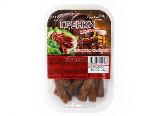 Рыба горячего копчения: Сурские гренки Баварские колбаски (100 гр)