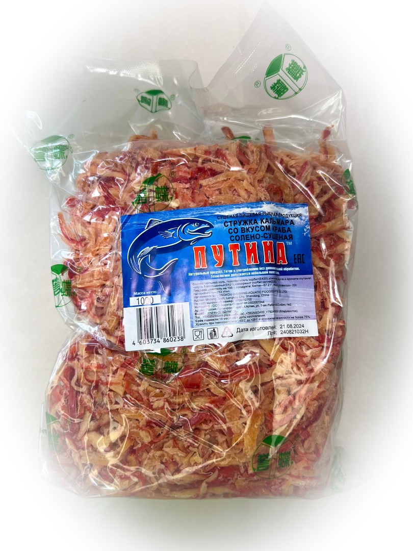 Кальмар стружка со вкусом краба "Розовая" (ПУТИНА) в Тамбове